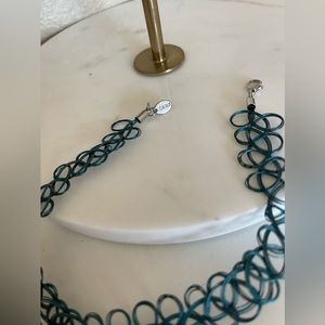 NEW Zara choker dark green/blue necklace